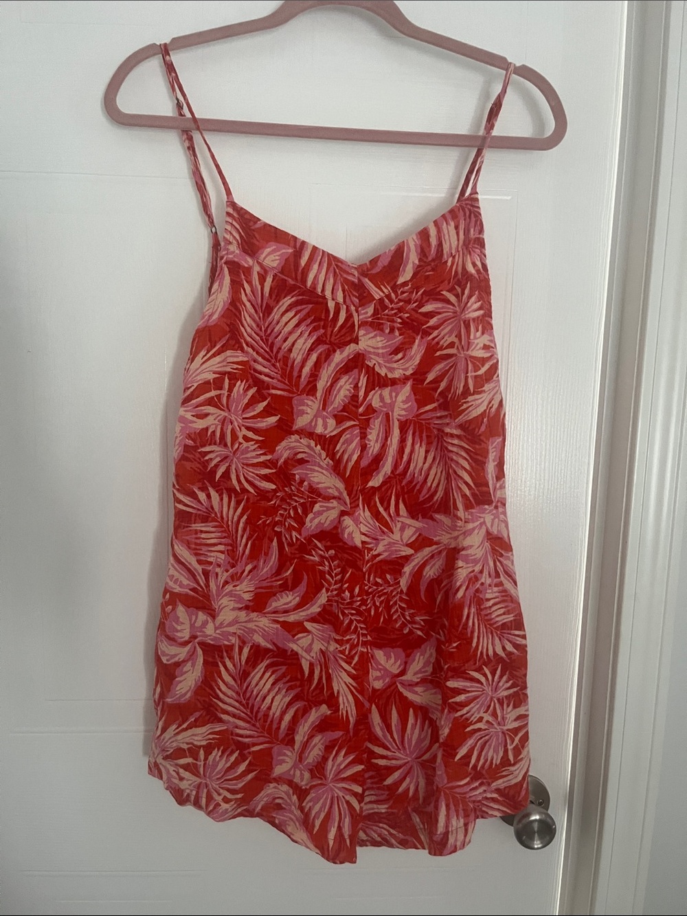 Cotton Tropical Print Spaghetti Strap romper